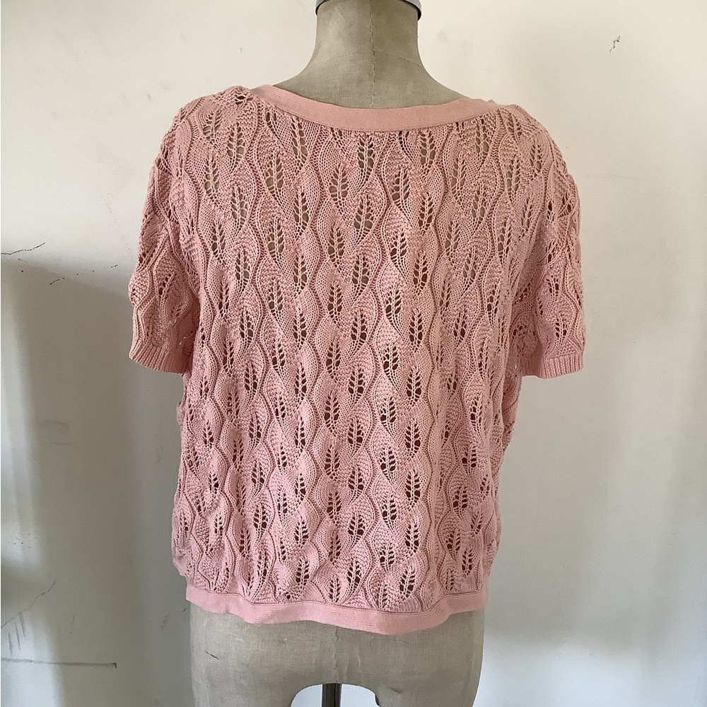 a.n.a Light Pink Open Knit Cardigan - Picture 6 of 7